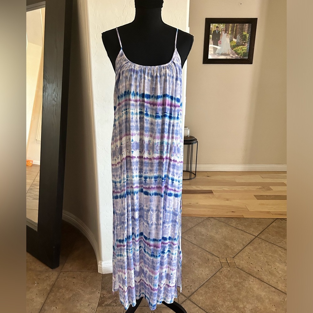 WILD HONEY DRESS (L); purple / pink / blue / white